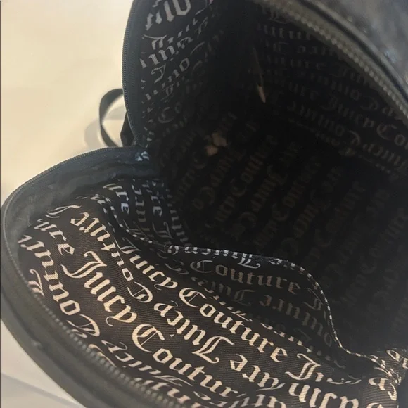 JUICY COUTURE Ransom Note mini backpack black adjustable straps zip pockets - Picture 11 of 17